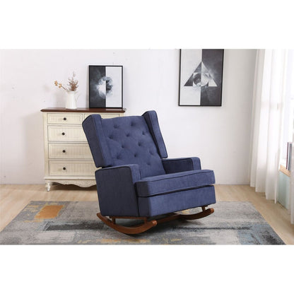 living room Comfortable rocking chair accent chair Navy fabric