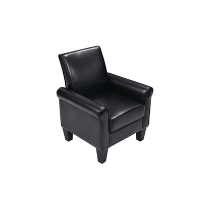 Accent Chairs, Comfy Sofa Chair, Armchair for Reading, Living Room, Bedroom, Office, Waiting Room, PU leather, Black