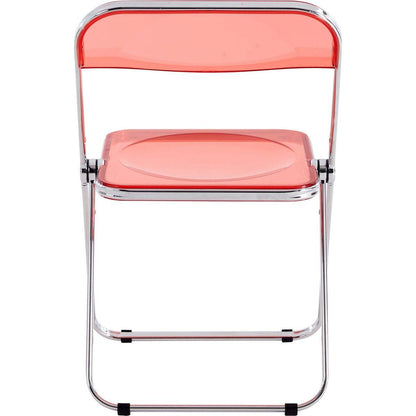 RED Clear Transparent Folding Chair Chair Pc Plastic Living Room Seat