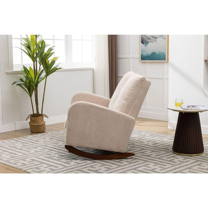 Rocking Chair Upholstered Mid Century Modern Rocker Oversized Wingback Armchair for Living Room