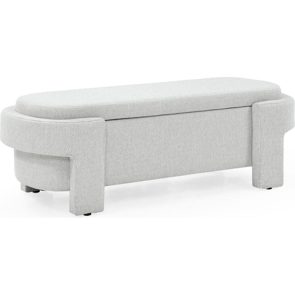 Linen Fabric Upholstered Bench with Large Storage Space for the Living Room, Entryway and Bedroom, White,(51.5"x20.5"x17") - Streamdale Furniture