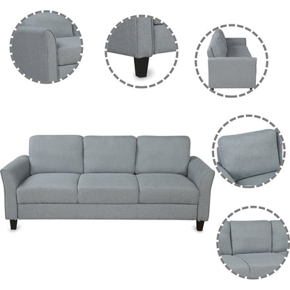 Living Room Sets Furniture Armrest Sofa Single Chair Sofa Loveseat Chair 3-Seat Sofa (ChairLoveseat Chair&3-Seat Sofa, Gray)