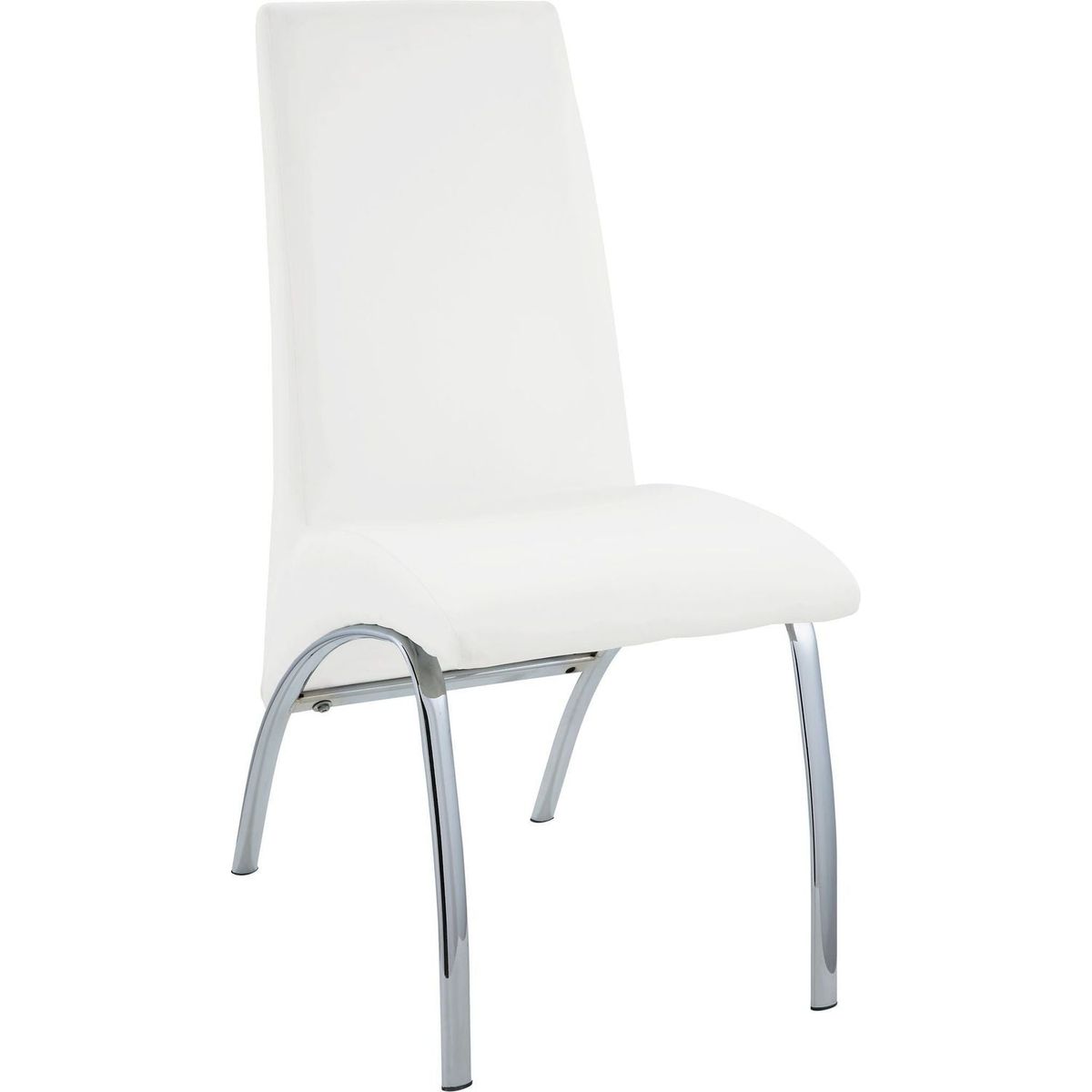 Pervis Side Chair (Set-2) in White PU & Chrome