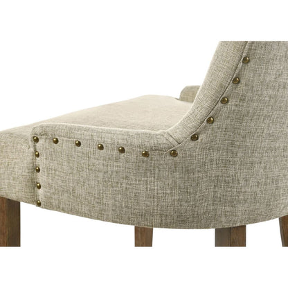 Yotam Side Chair, Beige Fabric & Salvaged Oak Finish