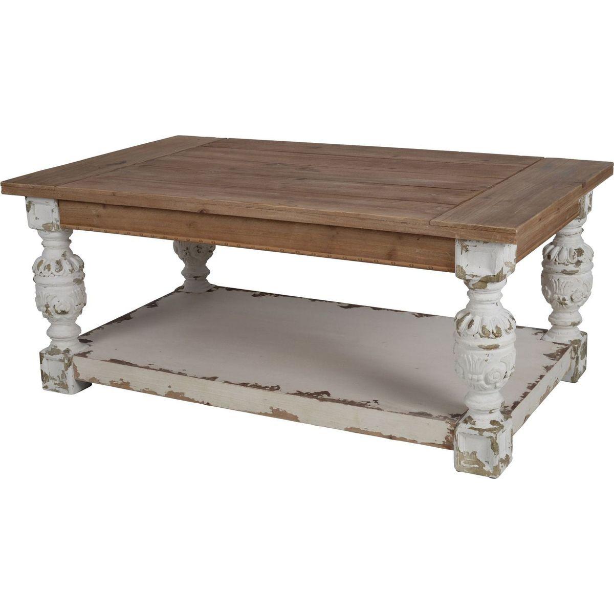 47" x 27.5" x 20" Rectangle Coffee Wooden Coffee Table, French Country Coffee Table