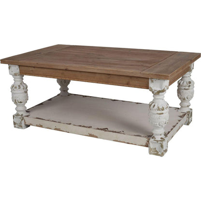 47" x 27.5" x 20" Rectangle Coffee Wooden Coffee Table, French Country Coffee Table
