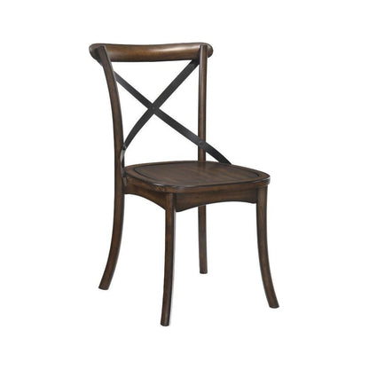 Kaelyn Side Chair (Set-2) in Dark Oak & Black