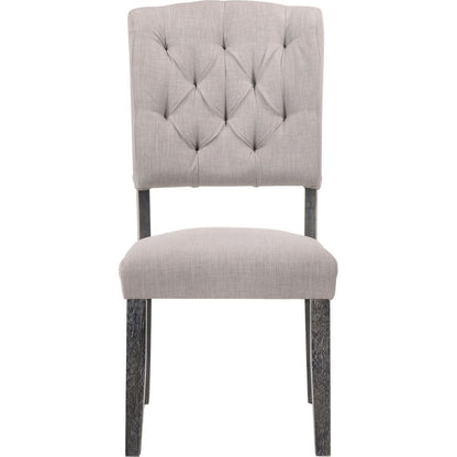 Bernard Side Chair (Set-2), Fabric & Weathered Gray Oak (2Pc/1Ctn)