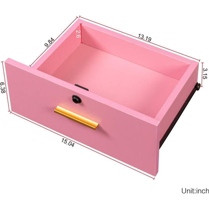Pink modern simple hair desk, multi-layer storage space