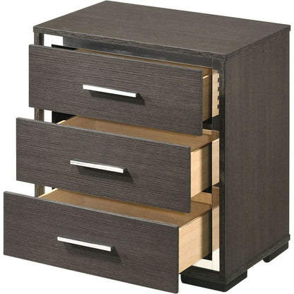 Escher Nightstand w/USB Dock, Gray Oak