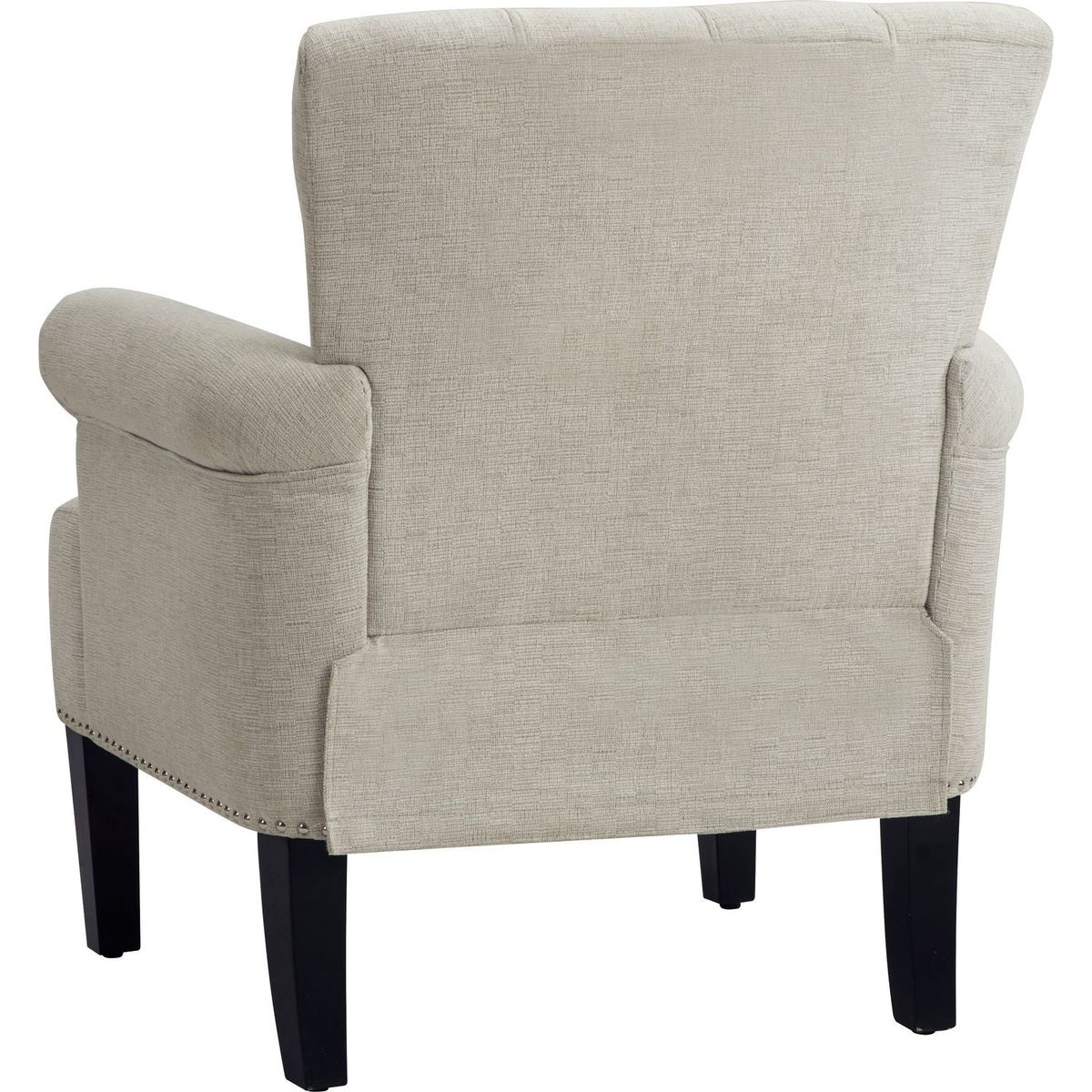 Accent Rivet Tufted Polyester Armchair, Cream