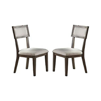 Contemporary Solid wood & Veneer Dining Room Chairs 2pcs Chair Set Cream Cushion Seat back