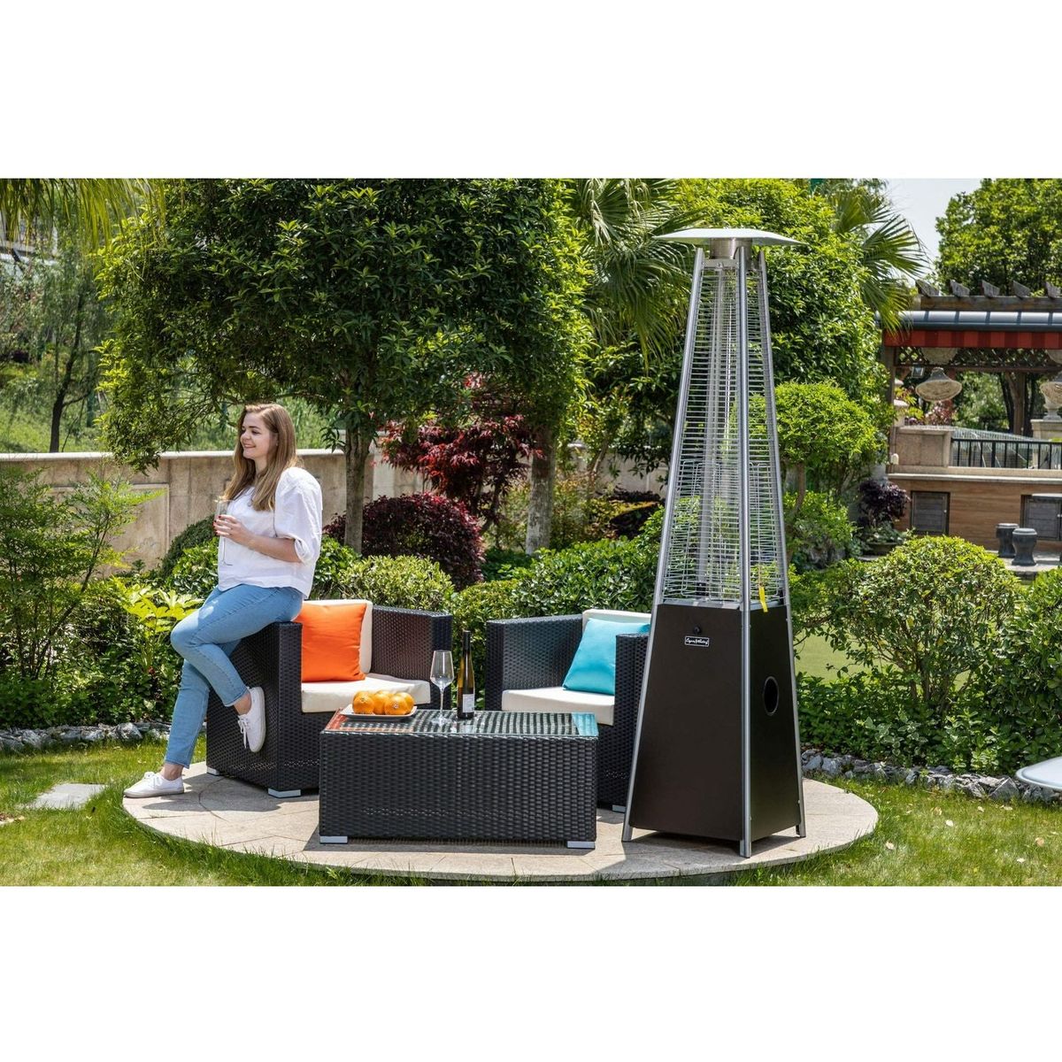 Bronze Quartz Glass Tube Patio Heater-Mocha