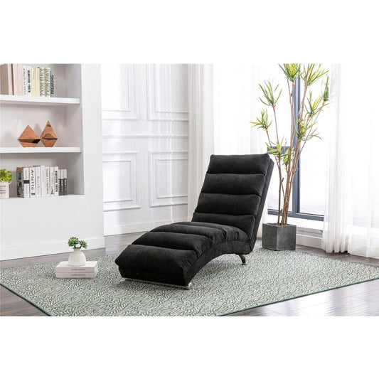 Linen Chaise Lounge Indoor Chair, Modern Long Lounger for Office or Living Room