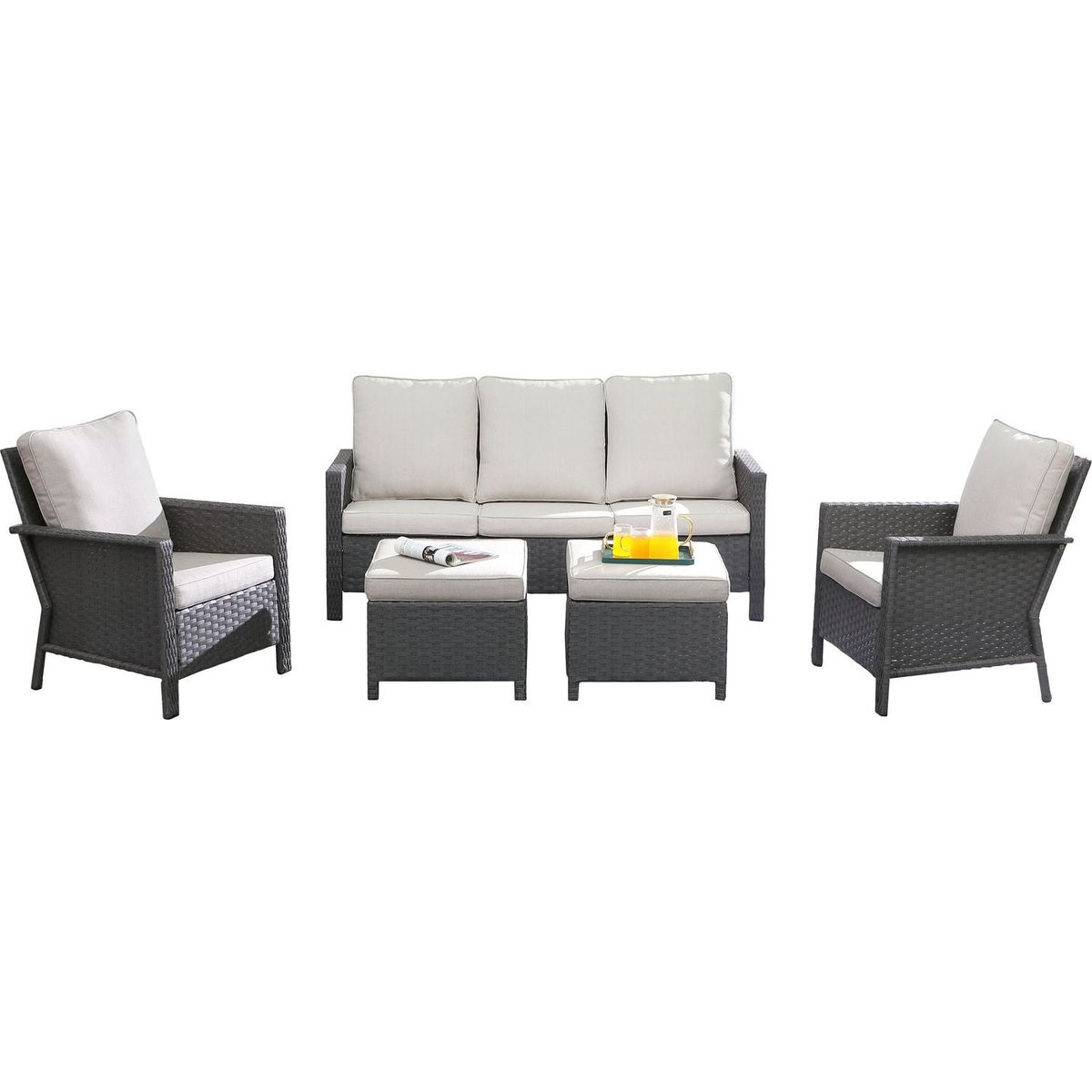 outdoor wicker sectional sofa set 1S+1S+3S0