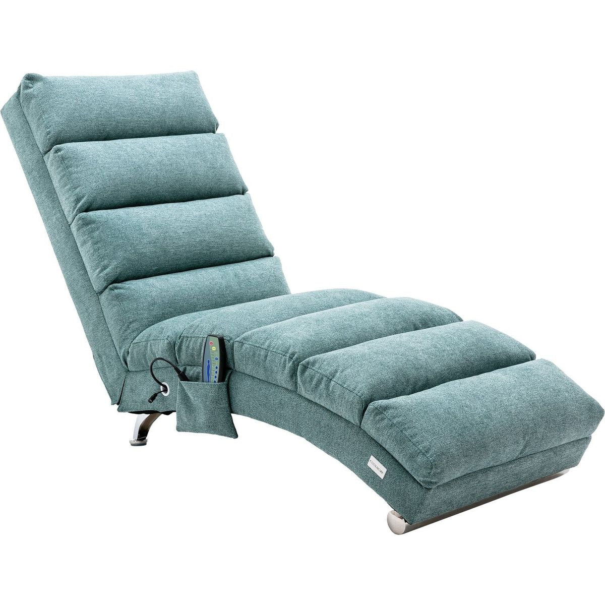 Linen Chaise Lounge Indoor Chair, Modern Long Lounger for Office or Living Room