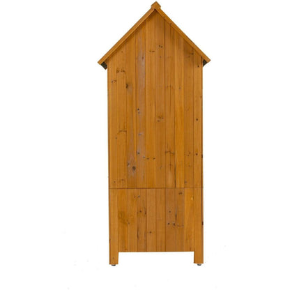 30.3" L X 21.3" W X 70.5" H Outdoor Storage Cabinet Tool Shed Wooden Garden Shed Natural