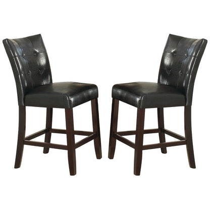 Leather Upholstered High Dining Chair, Black (Set of 2)