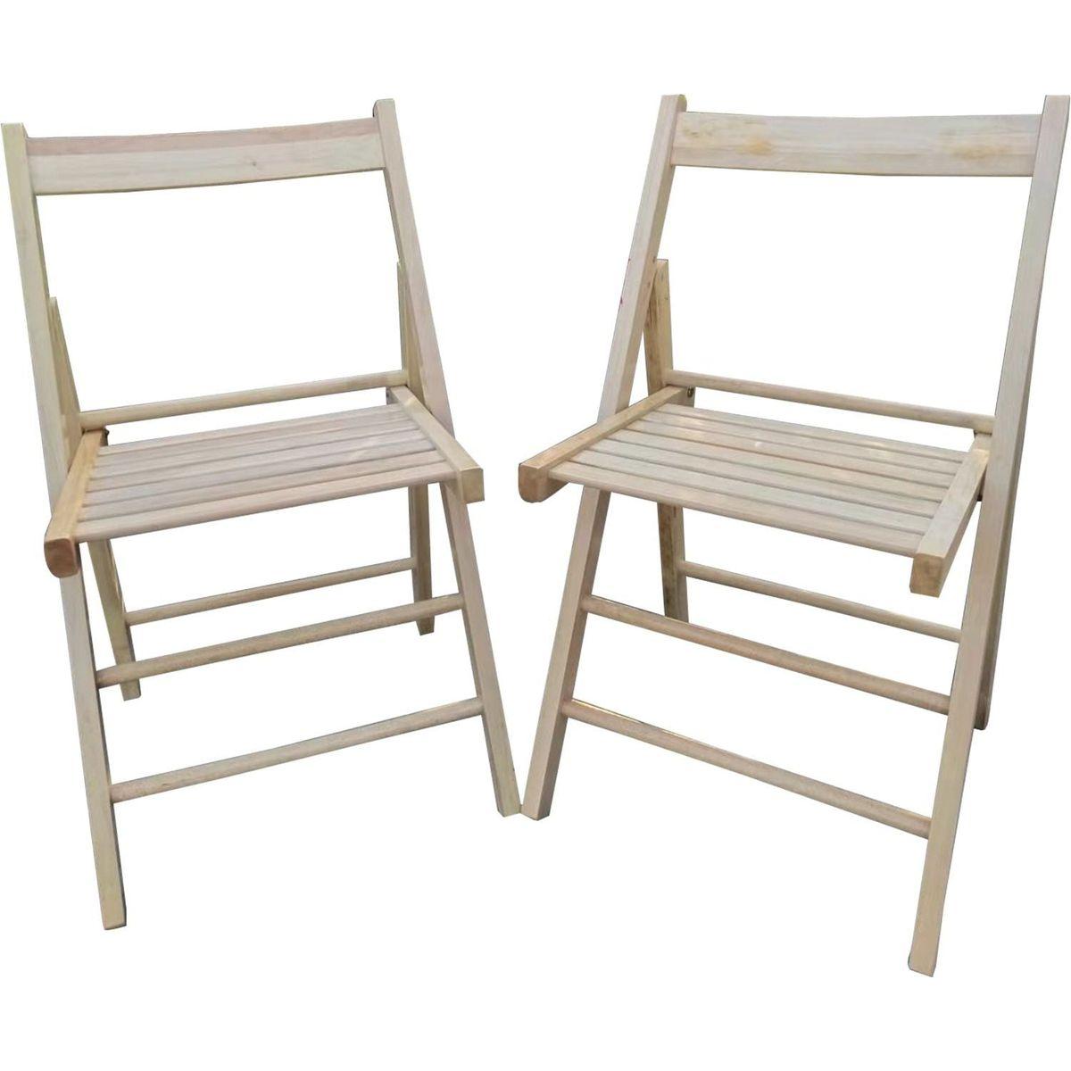 FOLDING CHAIR-2/S, FOLDABLE STYLE -NATURAL