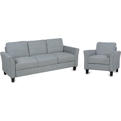 Living Room Furniture chair and 3-seat Sofa (Gray)