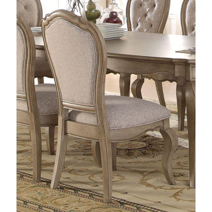 Chelmsford Side Chair (Set-2) in Beige Fabric & Antique Taupe