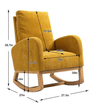 living room Comfortable rocking chair living room chair Yellow