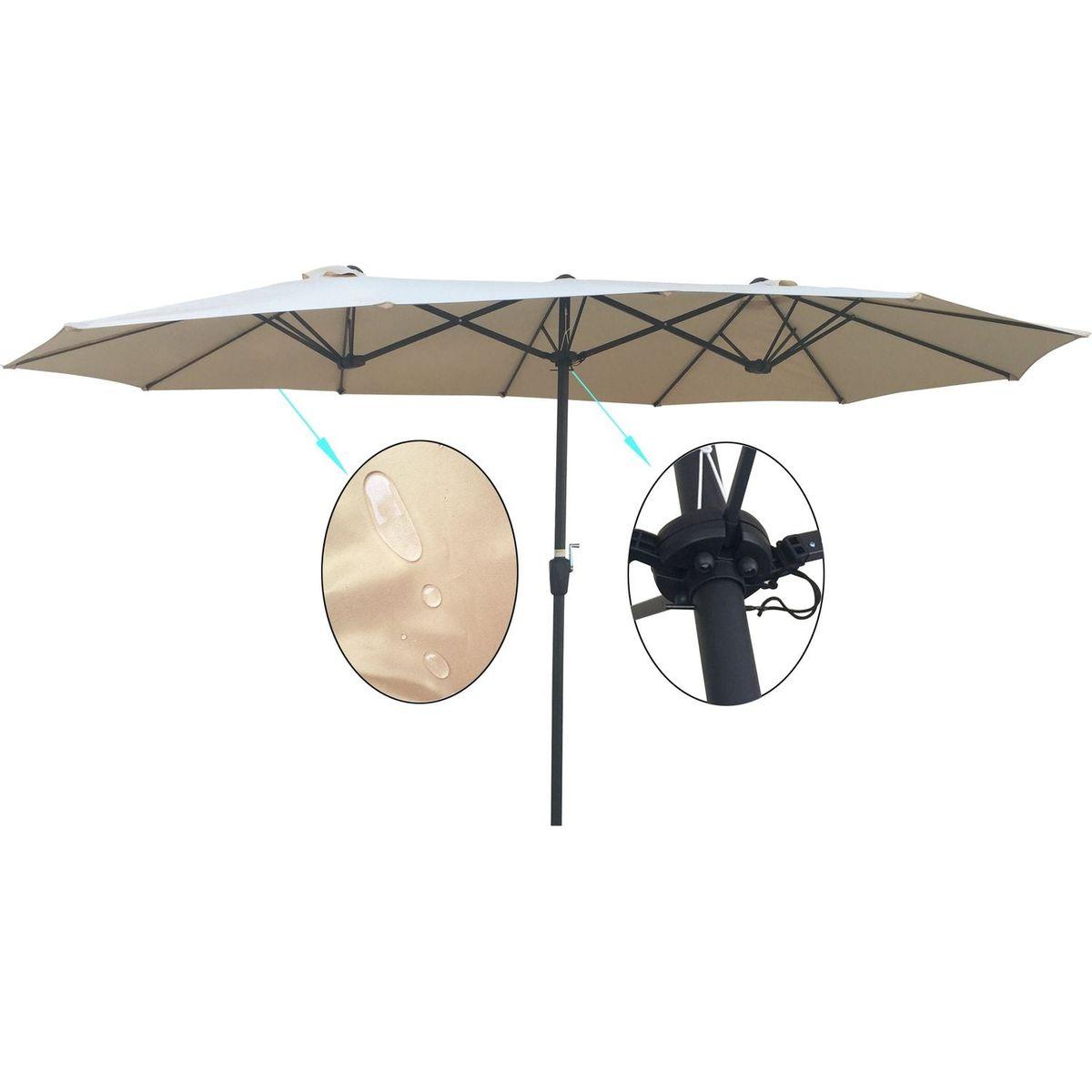 15x9Ft Double-Sided Patio Umbrella Outdoor Market Table Garden Extra Large Waterproof Twin Umbrellas with Crank and Wind Vents for Garden Deck Backyard Pool Shade Outside Deck Swimming Pool