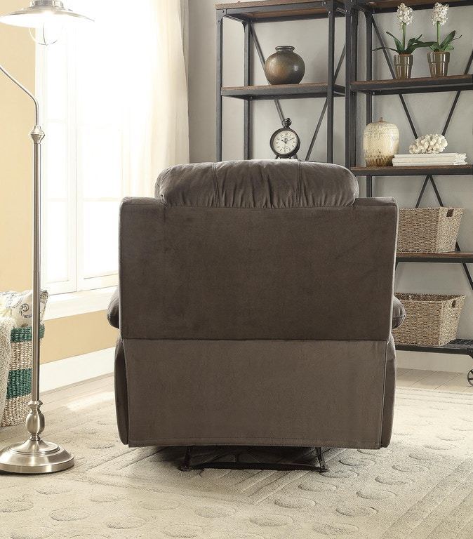 Bina Recliner (Motion) in Charcoal Polished Microfiber