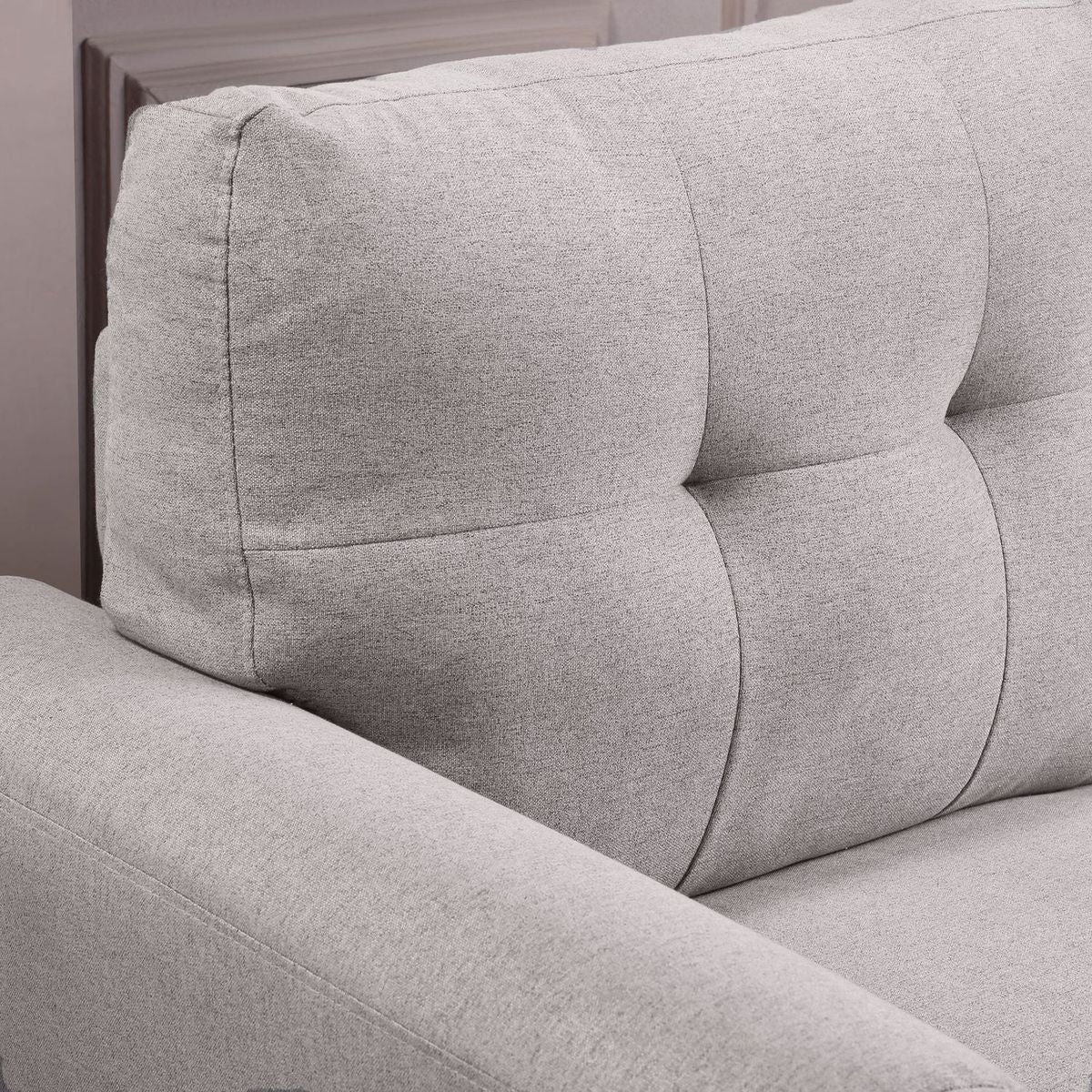 35" Modern Living Room Armchair Linen Upholstered Couch Furniture for Home or Office, Light Grey,(1-Seat,)