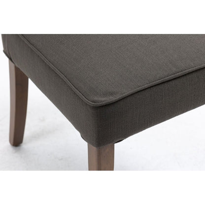 Cover Removable Interchangeable and Washable Gray Linen Upholstered Parsons Chair with Solid Wood Legs 2 PCS