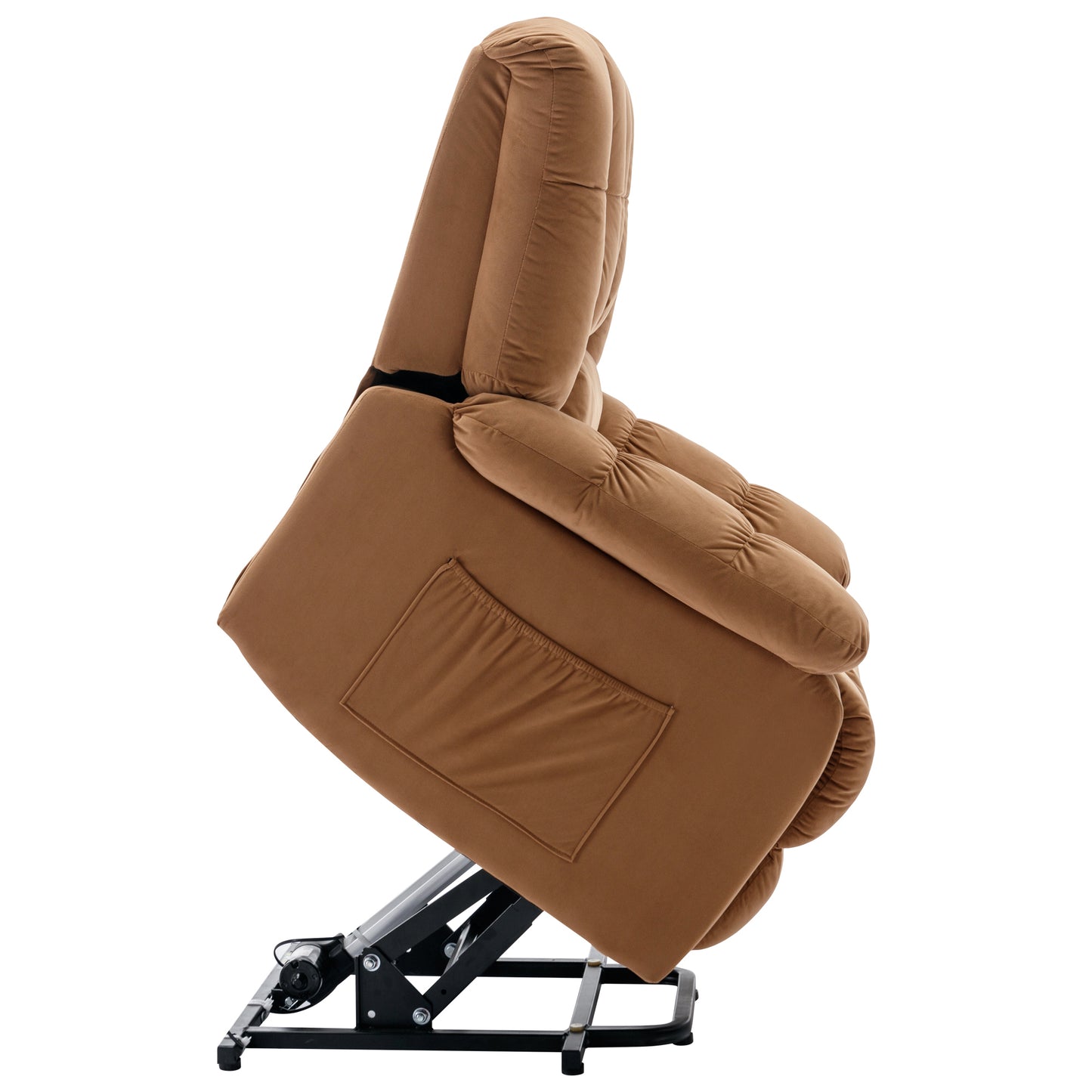 Massage Recliner Chair Electric Power Lift Recliner Chairs with Heat, Vibration, Side Pocket for Living Room, Bedroom, Light Brown