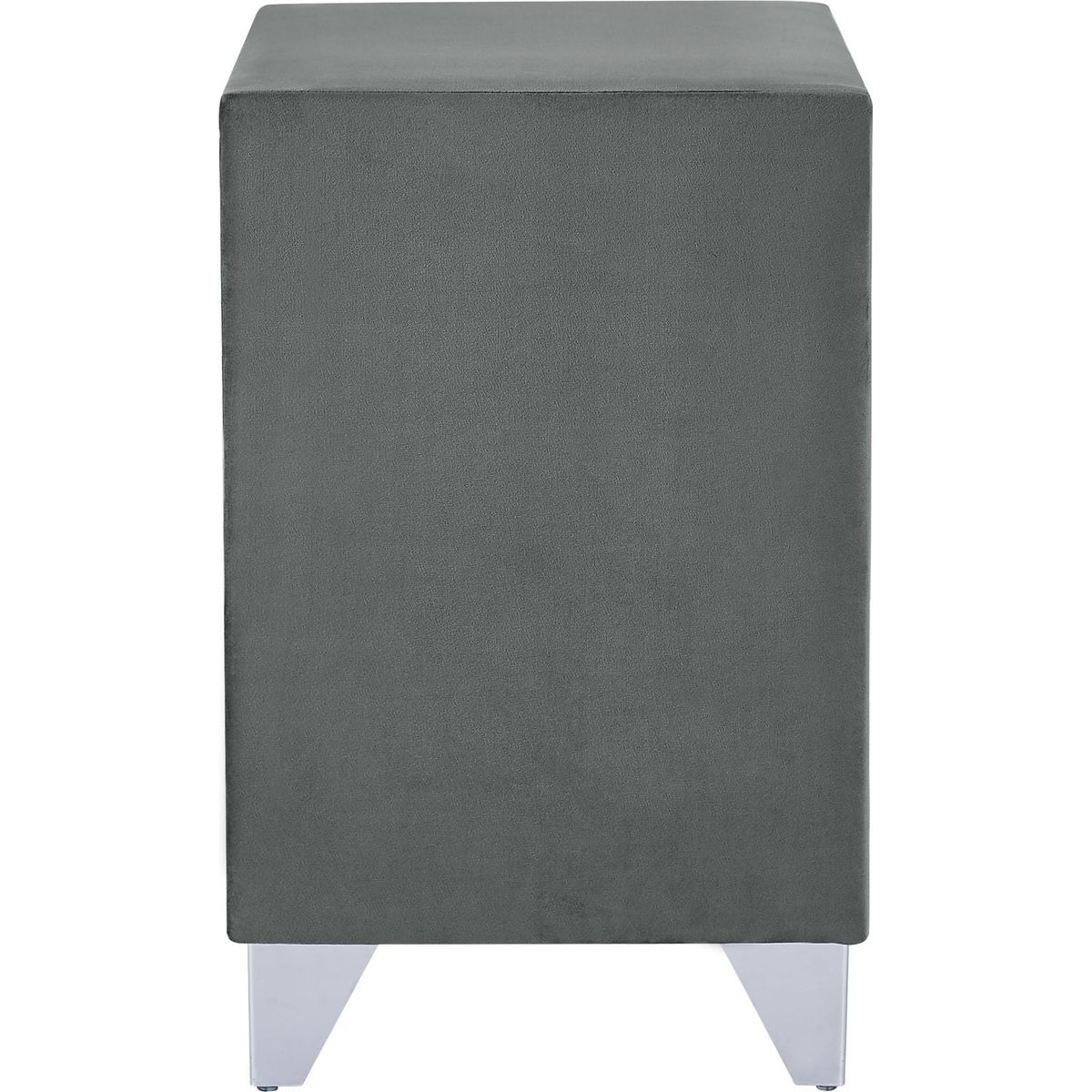 Simple beautiful double-decker nightstand, metal legs, Gray Flannelette