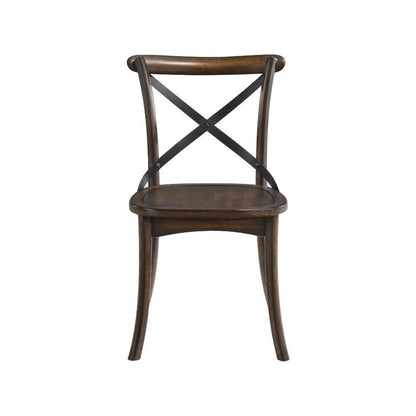 Kaelyn Side Chair (Set-2) in Dark Oak & Black