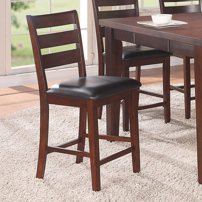 Sara Ladder Back Dining Height Chairs in Brown, Set of 2