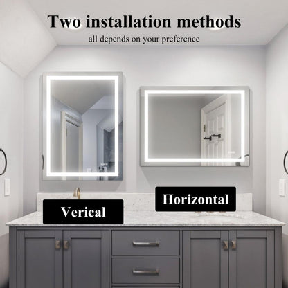 LED Bathroom Mirror 48x 36 Inch with lights, anti-Fog & Dimming Led Bathroom Vanity Mirror