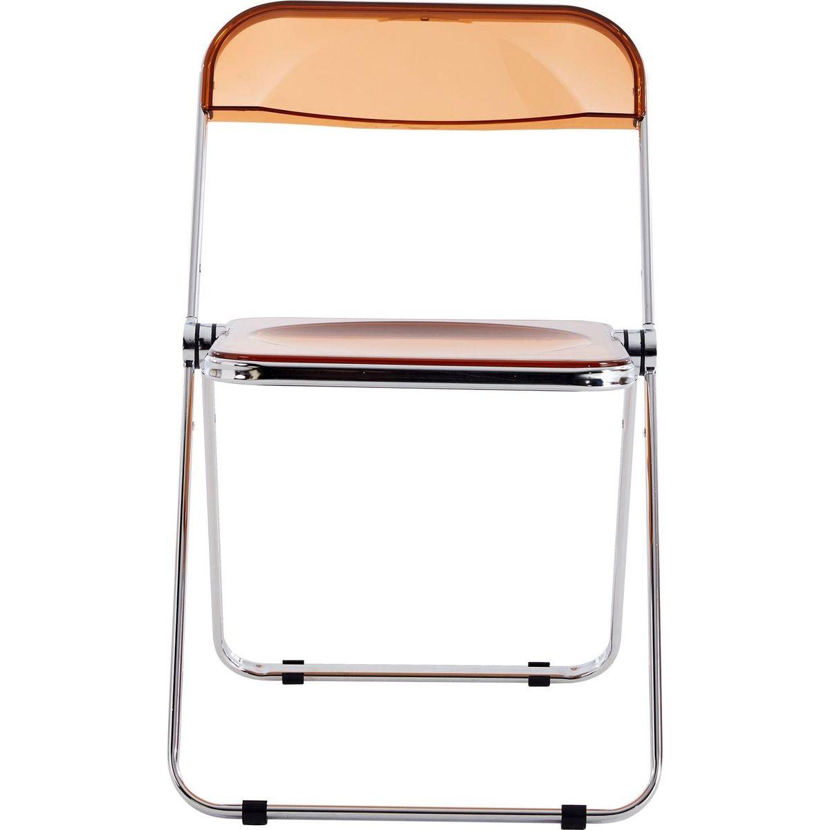 YELLOW Clear Transparent Folding Chair Chair Pc Plastic Living Room Seat