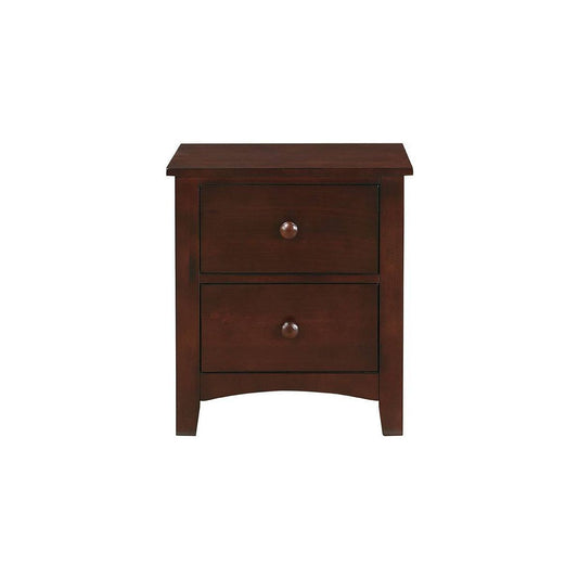 Dark Oak Finish Nightstand 2-Drawers Pine Veneer MDF Wooden 1pc Modern Nightstand