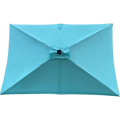 10 x 6.5t Rectangular Patio Solar LED Lighted Outdoor Umbrellas with Crank and Push Button Tilt for Garden Backyard Pool Swimming Pool