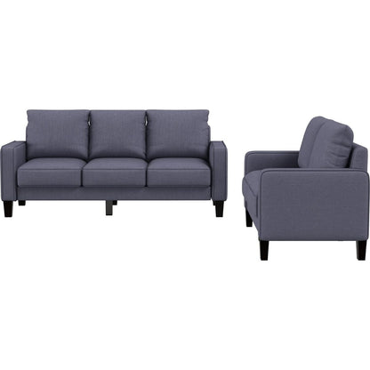 Modern Living Room Furniture Sofa in Dark Grey Fabric 2+3 Seat