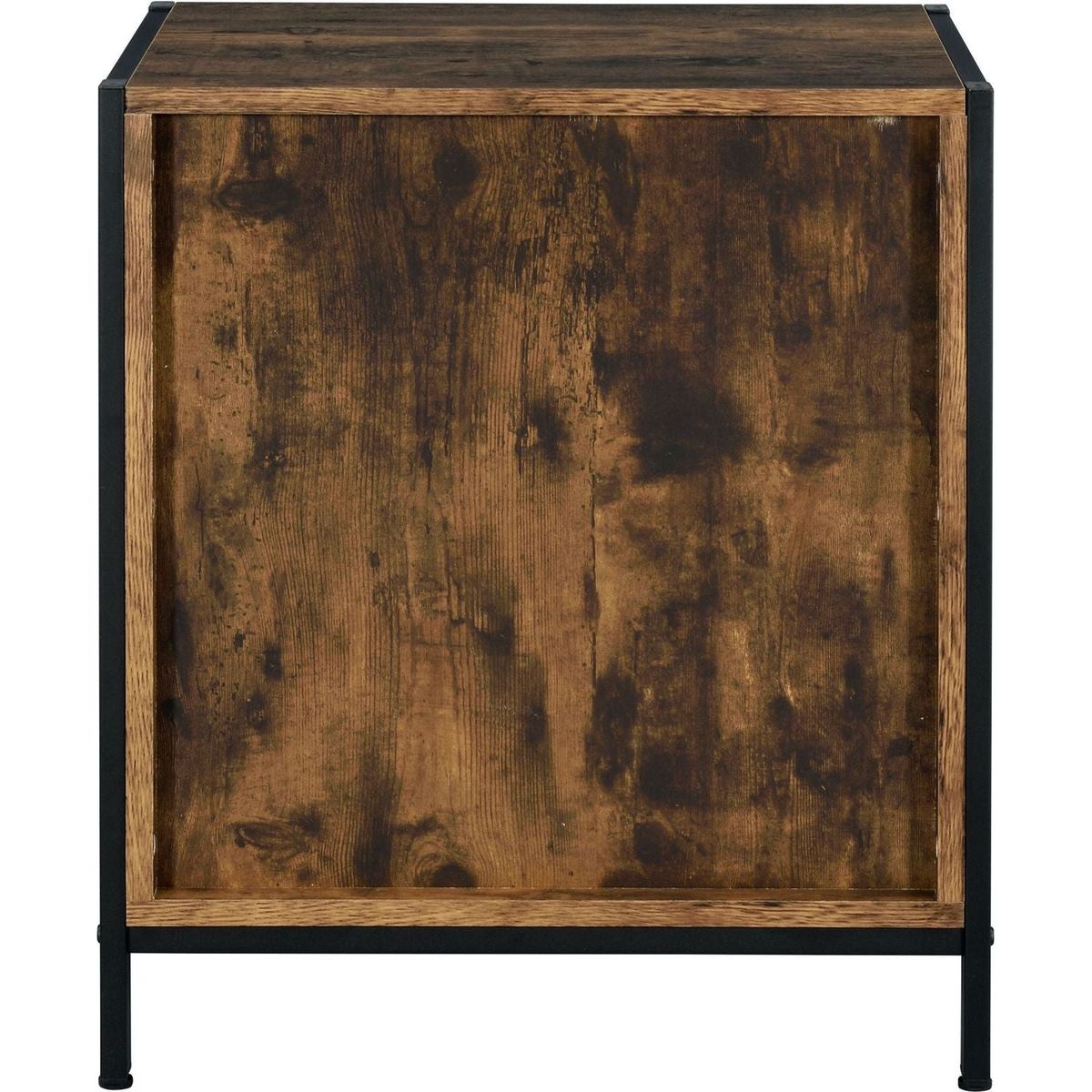 Juvanth Nightstand in Rustic Oak & Black Finish