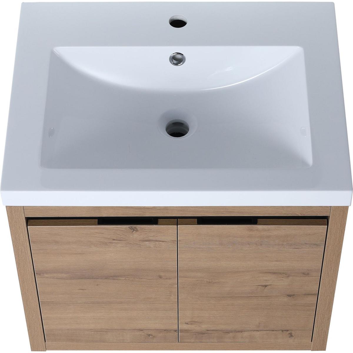 Bathroom Cabinet With Sink, Soft Close Doors, Float Mounting Design, 24 Inch For Small Bathroom, 24x18