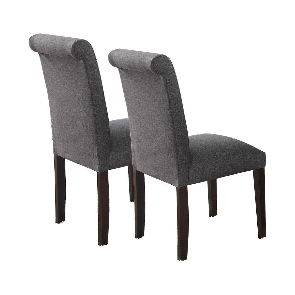 Blue Grey Fabric Dining Chairs, Set of 2