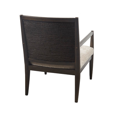 Lillie Handcrafted Seagrass Back Armchair with Removable Seat Cushion and Back Pillow