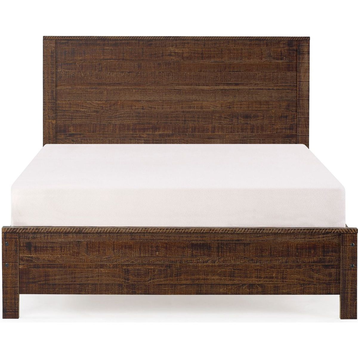 Albany Solid Wood Espresso Bed, Modern Rustic Wooden Full Size Bed Frames Box Spring Needed