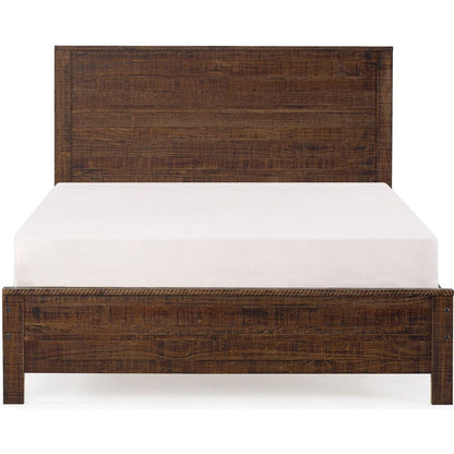 Albany Solid Wood Espresso Bed, Modern Rustic Wooden Full Size Bed Frames Box Spring Needed