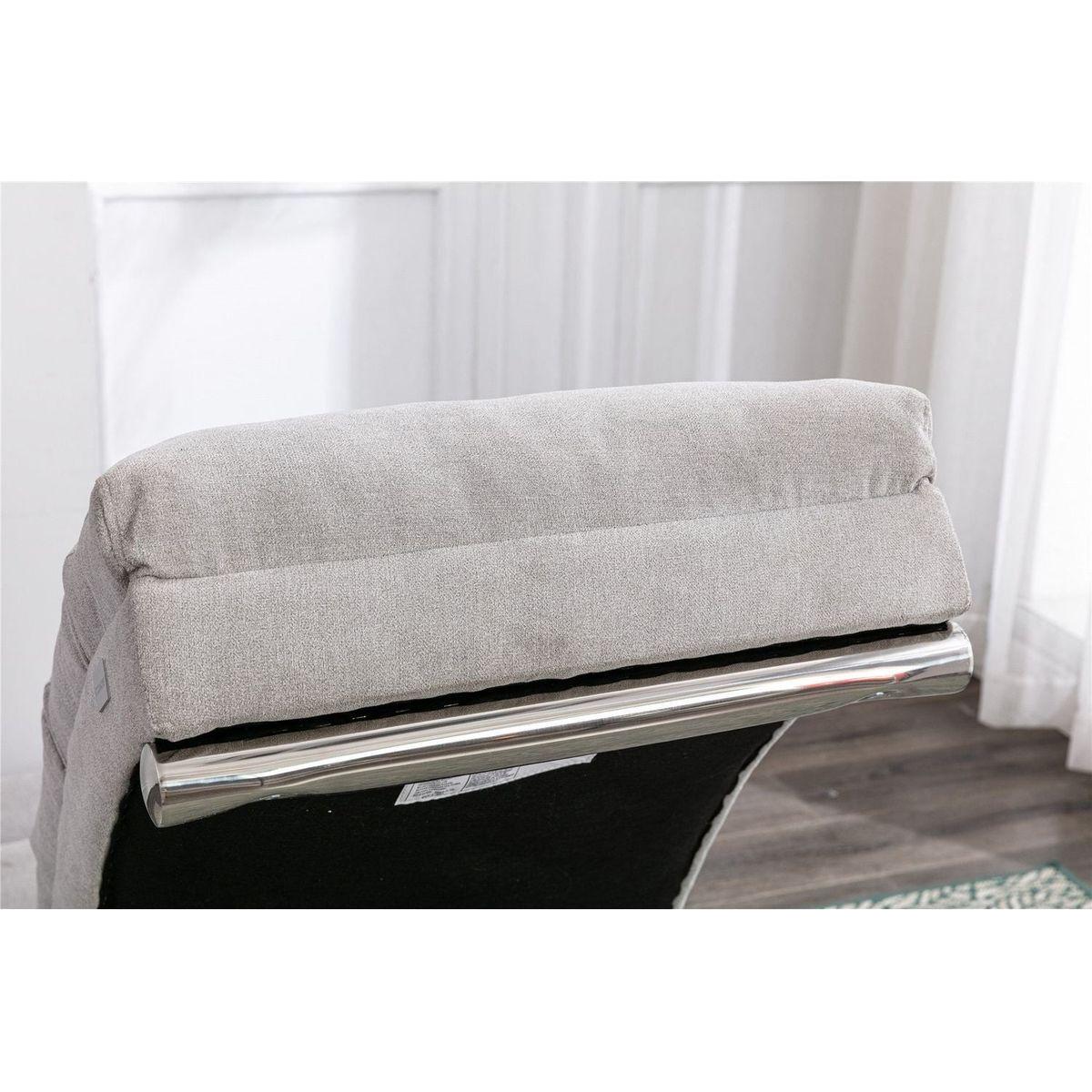 Linen Chaise Lounge Indoor Chair, Modern Long Lounger for Office or Living Room