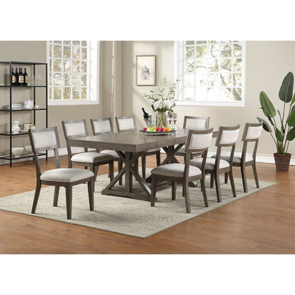 Contemporary Solid wood & Veneer Dining Room Chairs 2pcs Chair Set Cream Cushion Seat back