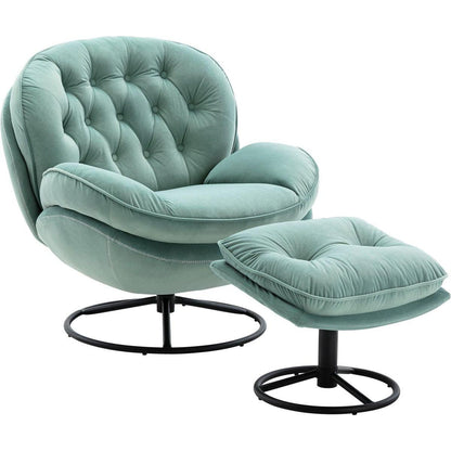 Accent chair TV Chair Living room Chair with Ottoman-TEAL