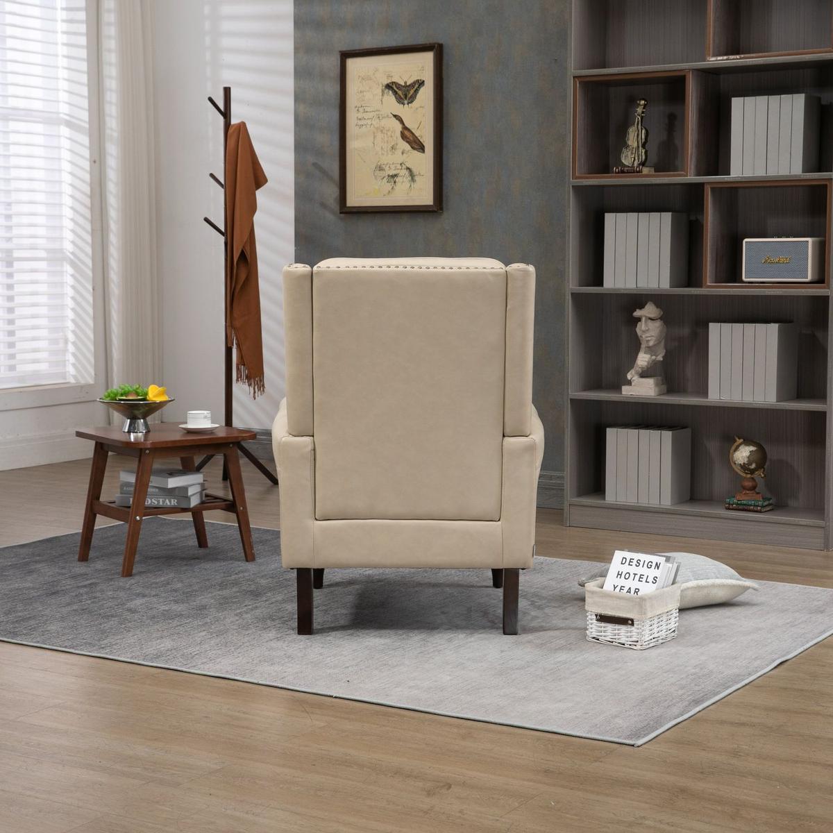 Wood Frame Armchair, Modern Accent Chair Lounge Chair for Living Room