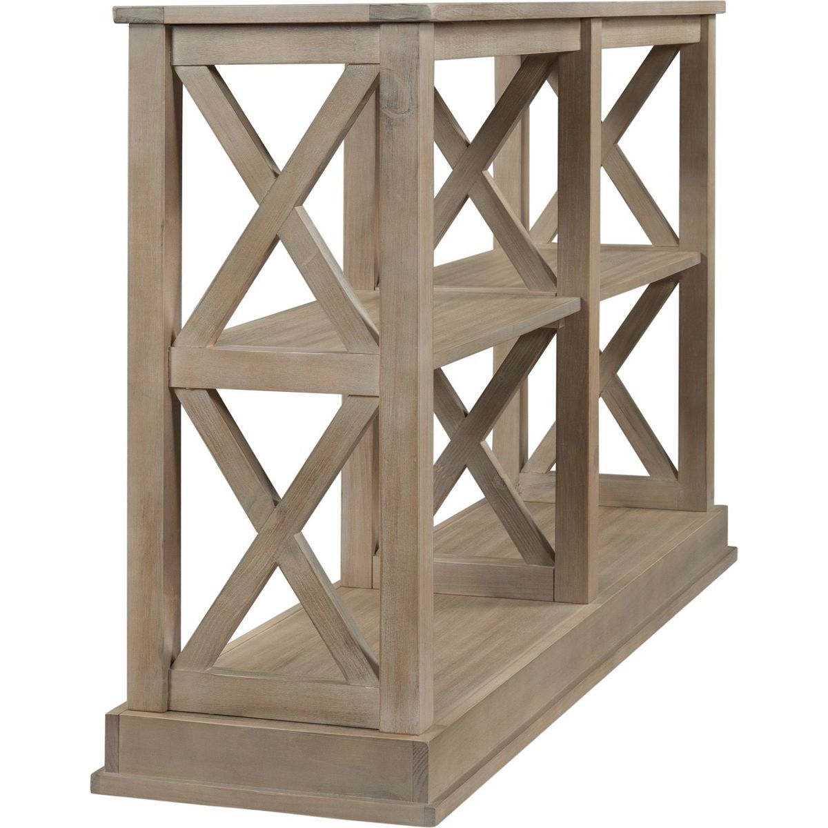 Console Table with 3-Tier Open Storage Spaces and " X"